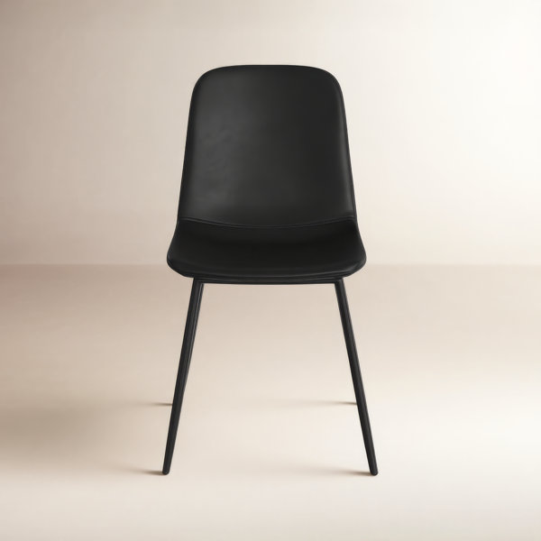 Silla de comedor tapizada en cuero vegano sintético Kody