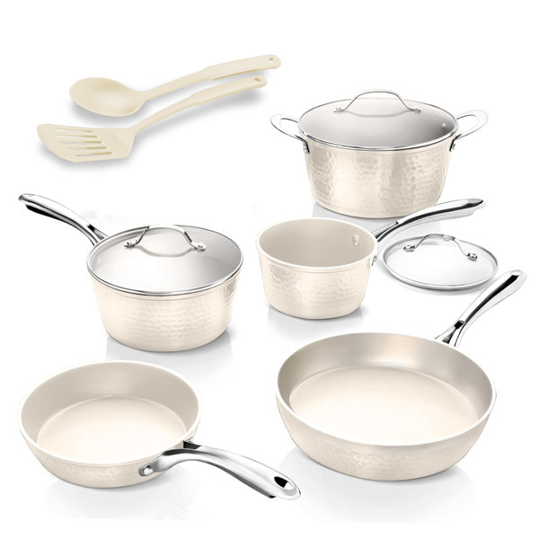 Juego de utensilios de cocina Gotham Steel Hammered de 10 piezas con revestimiento cerámico antiadherente