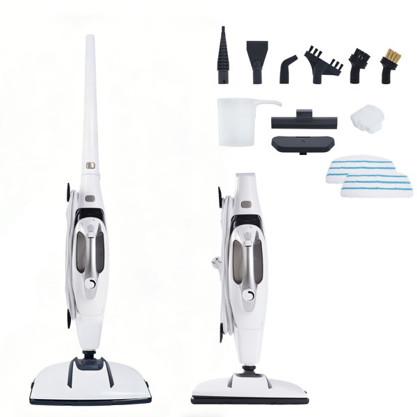 Gleehill 10 en 1 Vaporeador de 1550W con Calor Rápido y Vaporizador Manual Desmontable para Limpieza Multisuperficie del Hogar, plateado