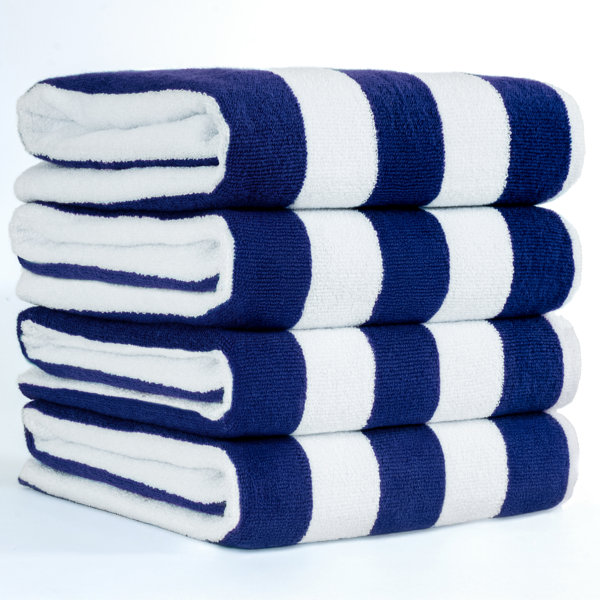 Toallas de playa rayadas Devontia Cabana, 4 piezas extragrandes de 30x60 pulgadas para piscina