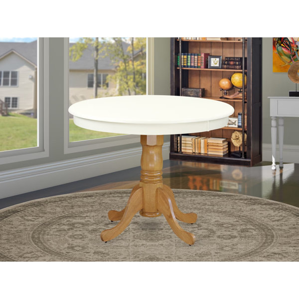 Mesa de comedor redonda de madera maciza Nantucket