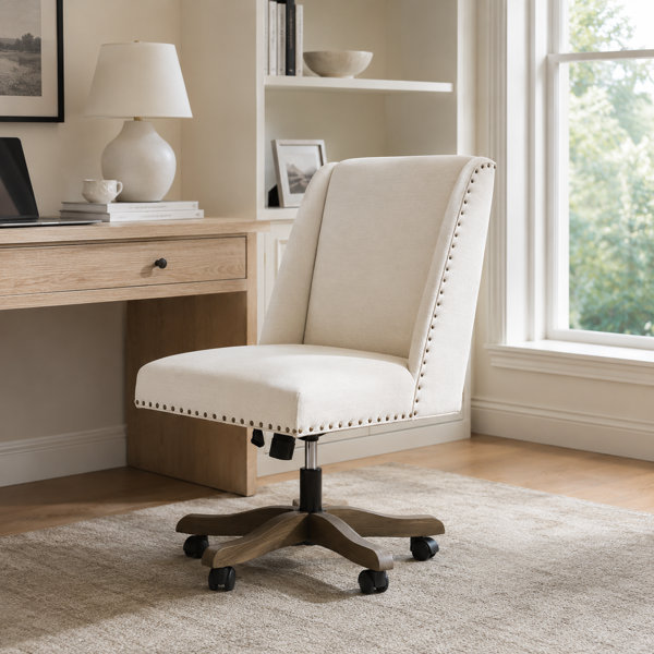 Silla de oficina giratoria tapizada en chenilla Mellins