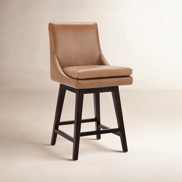 Sillón Giratorio Tapizado en Cuero Zahara Neri