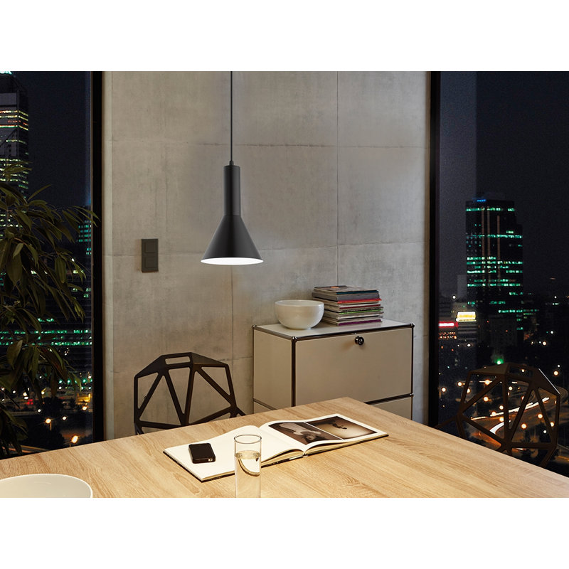 Luminaire suspendu 1 lumière à cône simple Mayson, H 5,91 x l 7,09 x P 7,09