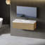 Ensemble de meuble-lavabo flottant 48 po avec lavabo 48 po, meuble de rangement mural moderne à rayures avec tiroir à fermeture en douceur