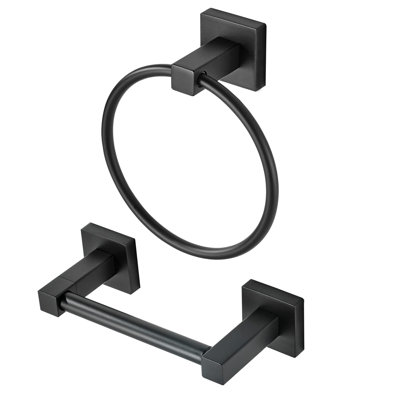 Black Toilet Paper Holder Towel Ring