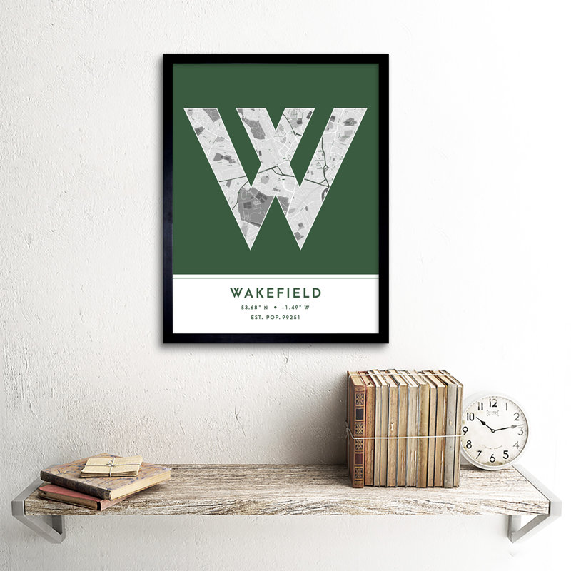 Wakefield England United Kingdom City Map - Single Picture Frame Typography