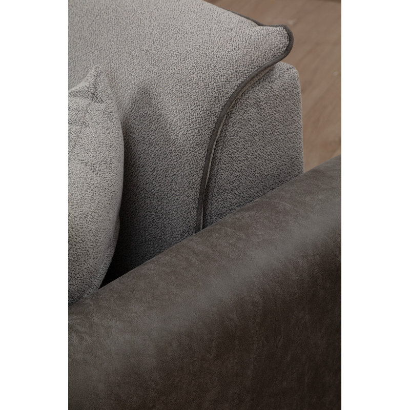 Canapé-lit d'angle, Mélange de polyester gris, Face à la gauche