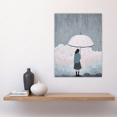 Wall Art Print Rain By Amy Denver Minimalist Soft Pastel Rain Clouds Minimalism Simple Modern Artwork Poster