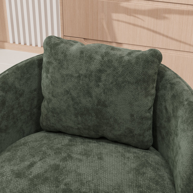 Fauteuil d'appoint large et rembourré et pivotant (ensemble de 2), Vert
