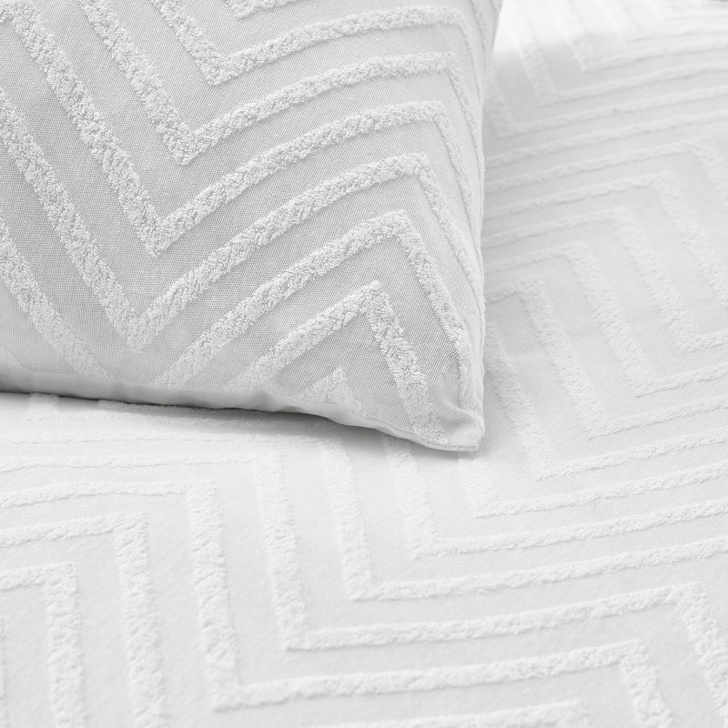 Giselly Duvet Cover Set, White, Super King Duvet Cover + 2 Standard Pillowcases