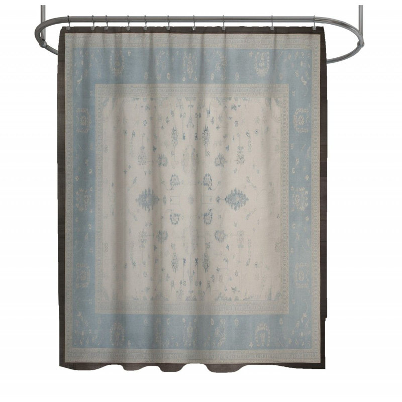 Rideau de douche Oushak - Décor de salle de bain oriental, H 73 po x l 70 po