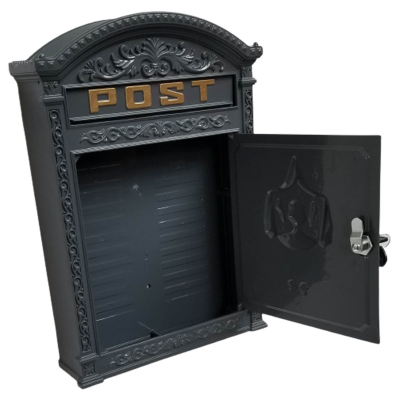 Sartre Wall Mounted Post Box, Grey