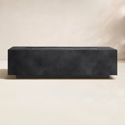 Rashid Concrete Outdoor Rectangle Fire Pit Table