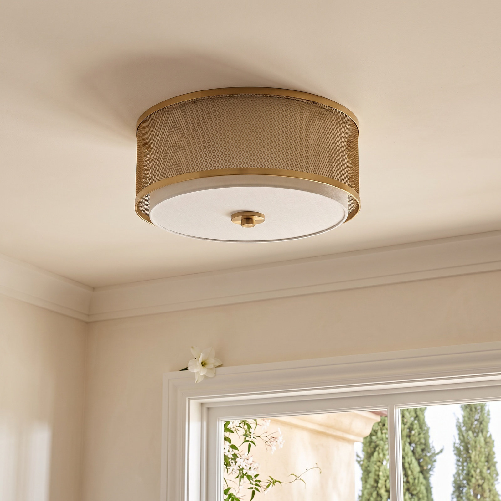 Brett 3 Light Fabric Flush Mount