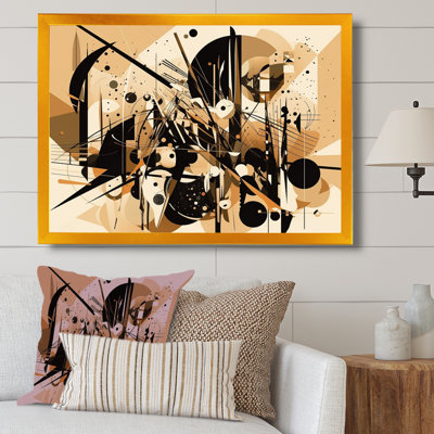 «Black and Beige Wild Shapes», reproduction d'art sur toile géométrique moderne