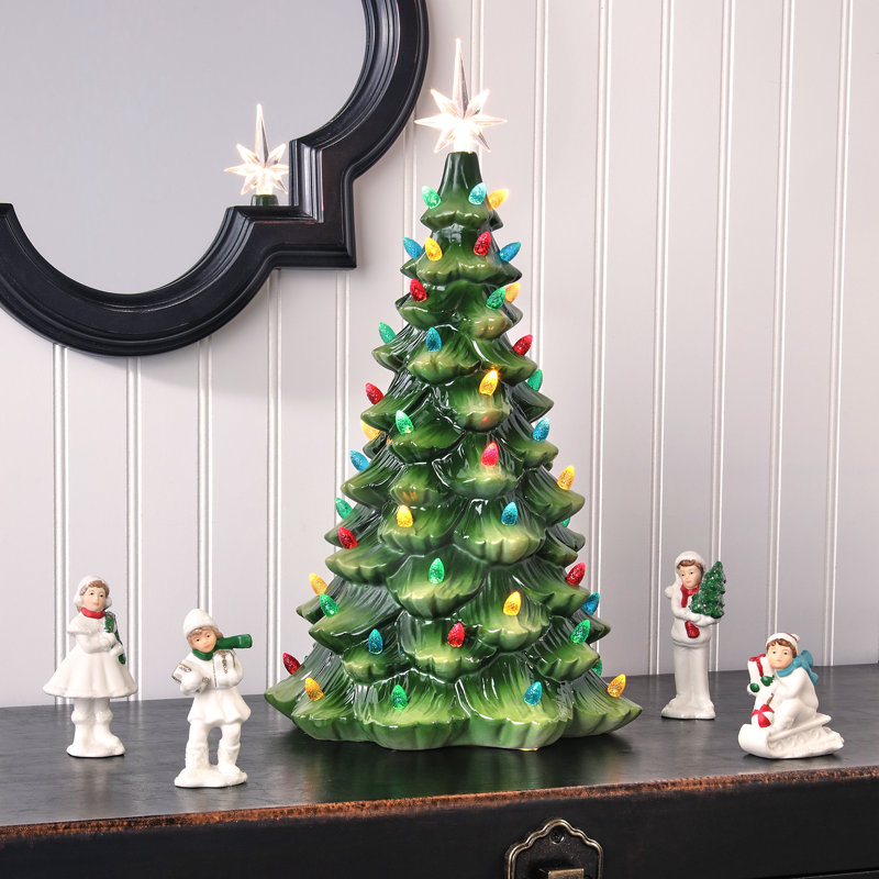 17" LED Porcelain Tabletop Tree