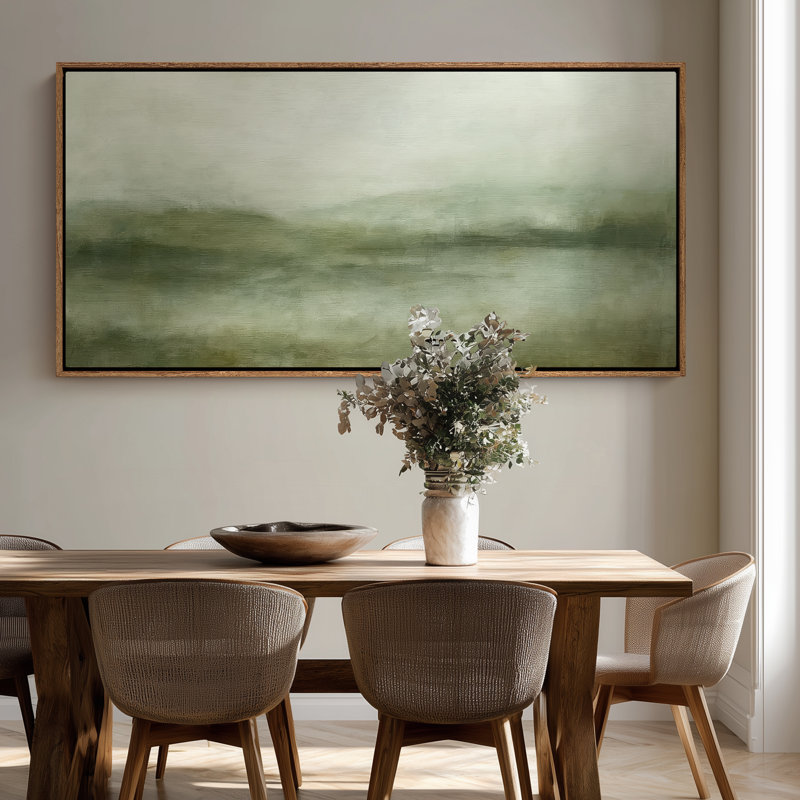 Très grand art mural rétro encadré pour art classique, H 30 po x l 60 po, Naturel