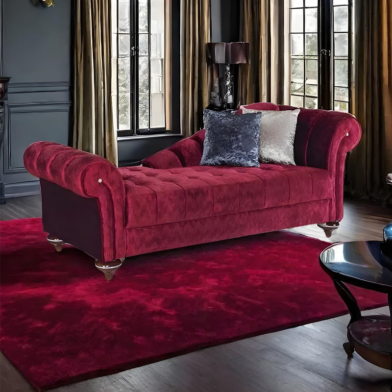 Chaise longue élégante en flanelle paresseuse, Orienté à droite