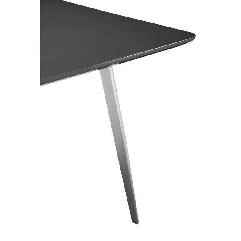 Table de salle à manger Hal Retro Mid-Century - 6 personnes - Table de salle à manger moderne avec plateau gris brillant pour la cuisine ou la salle à manger