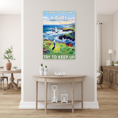 «Golf Try To Keep Up», reproduction d'art graphique sur toile tendue 1 pièce