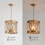 Lustre tambour en métal 3 lumières Aurelia - laiton brossé