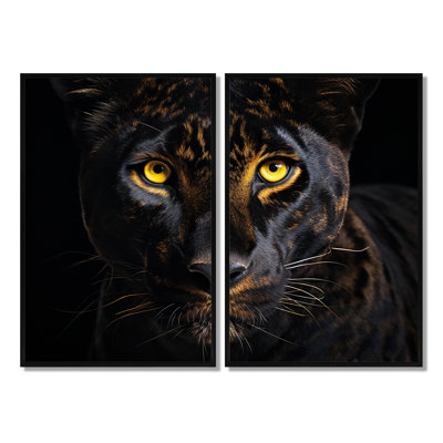 «Black White Panther», art mural moderne sur toile
