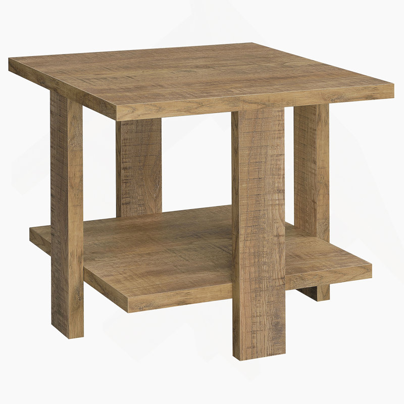 Square End Table With One Open Shelf