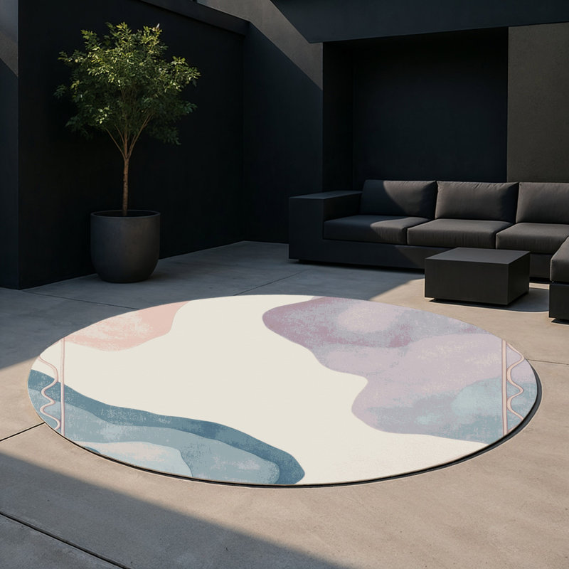 Tapis intérieur et extérieur Coral Mist, Rond 5 pi