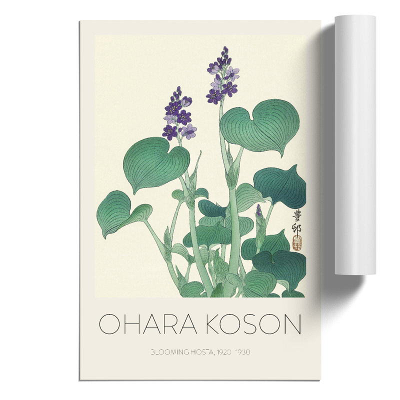 Blooming Hosta Flower Print by Ohara Koson - Frameless Print, 42cm H x 30cm W x 0.1cm D