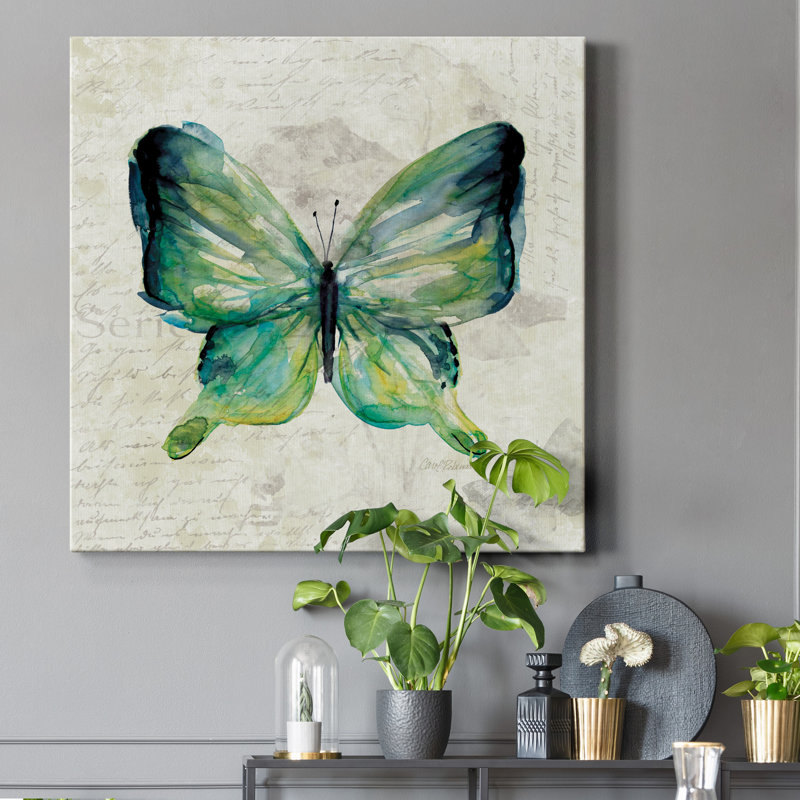 Papillon croquis II - reproduction d'art sur toile tendue, H 32 po x l 32 po x P 1 po