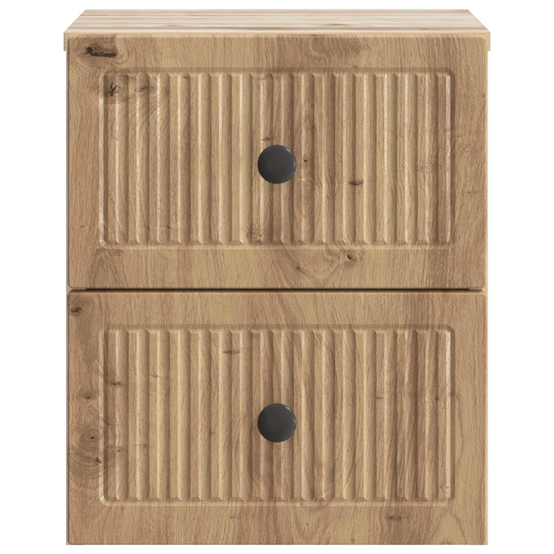 33cm W Manufactured Wood Bedside Table, Artisan Oak