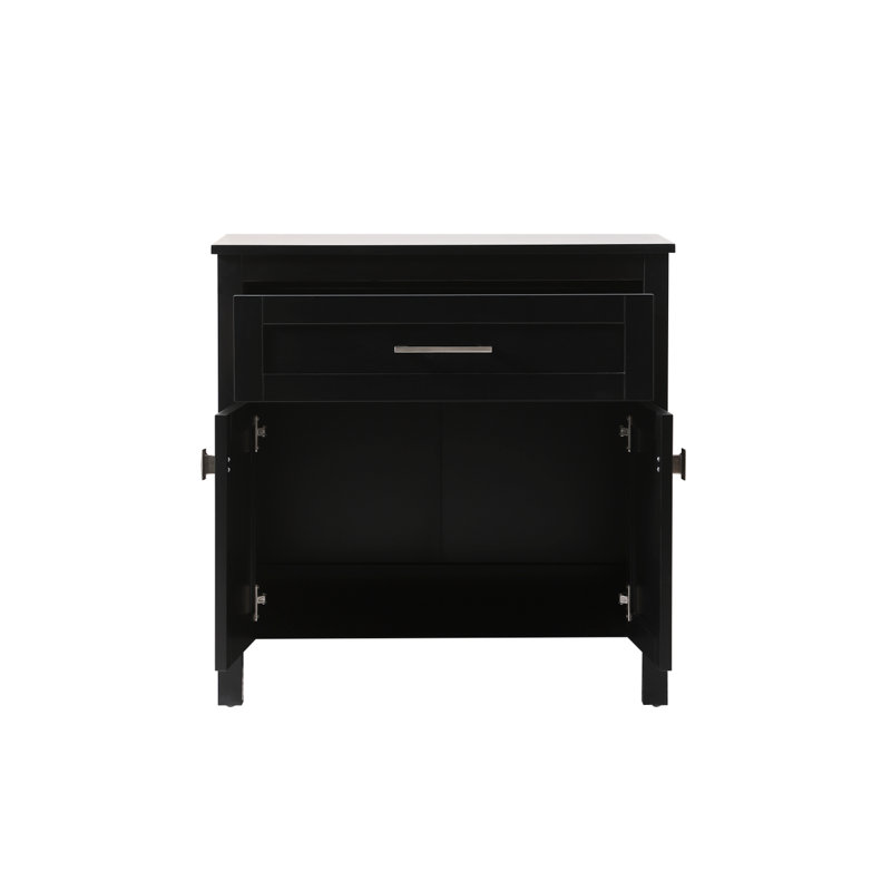Rangement pour salle de bain Destinyann, Noir / Nickel brossé