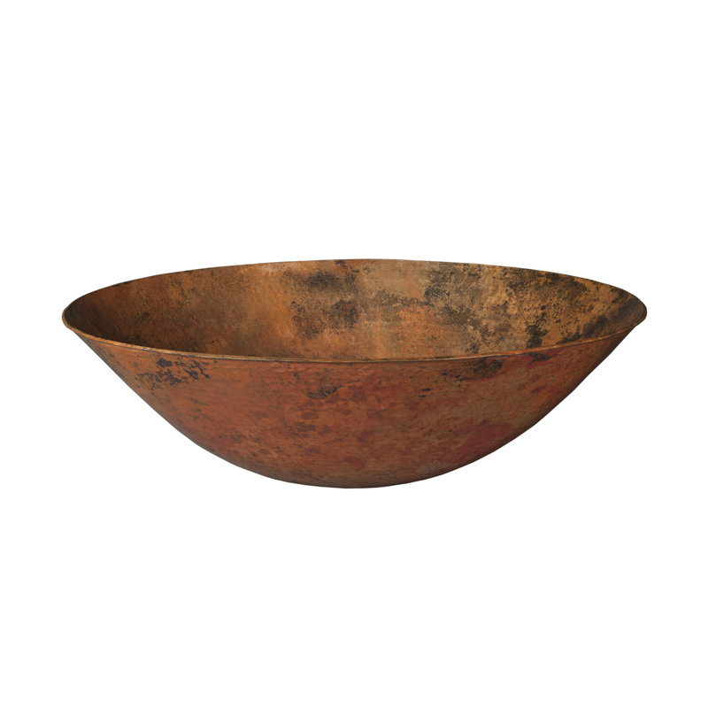 Novatto 14'' Copper Oval Bathroom Sink, Antigua