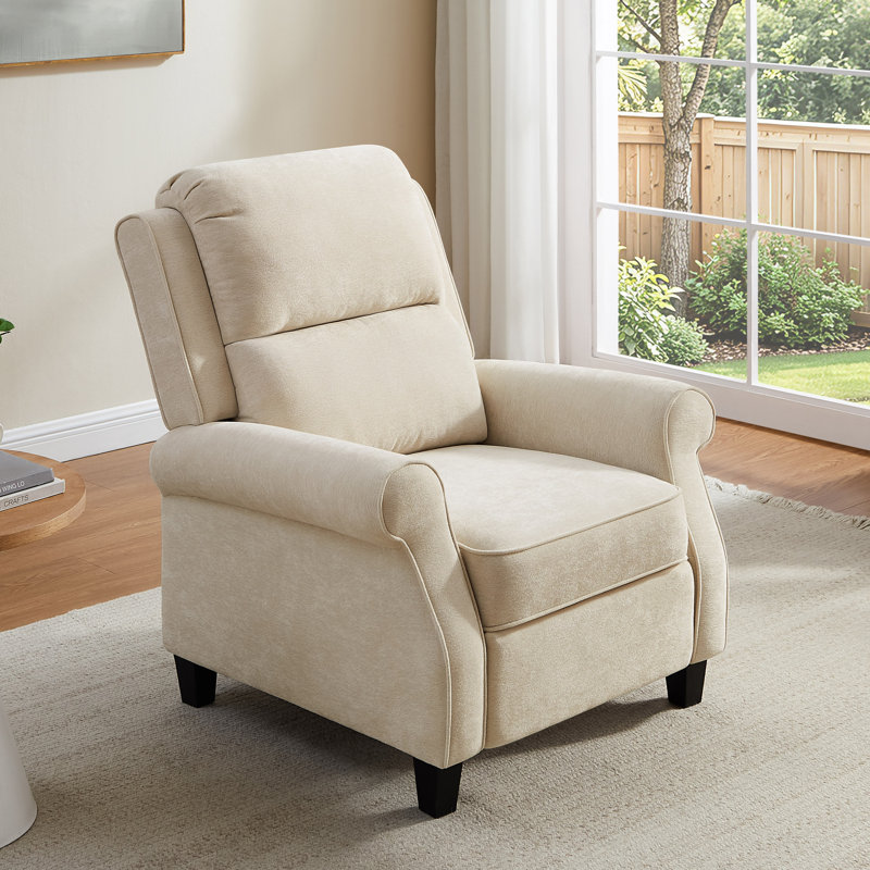 Fauteuil inclinable de 34,6 po avec dossier réglable et repose-pieds, Lin gris