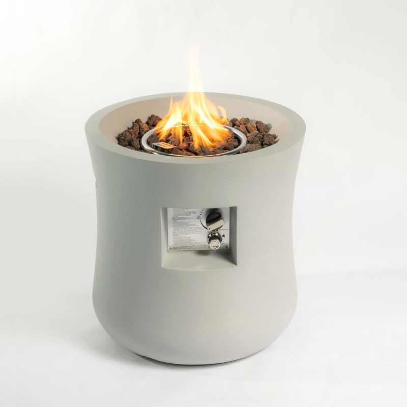 Table d'extérieur pour foyer d'extérieur au propane, base compacte profilée moderne de 20 pouces, base en graphite avec couvercle imperméable, pierres de lave gratuites