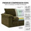104" Wide Modern Upholstery Compressing Sectionals With Movable Ottoman
