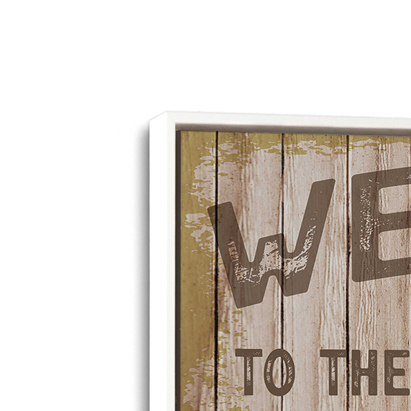 «Welcome to the Cabin» par Nicole DeCamp, reproduction d'art, L 32 po x H 24 po, Blanc, Toile avec cadre