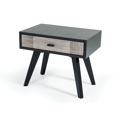Table de chevet 1 tiroir Geyer - gris / noir