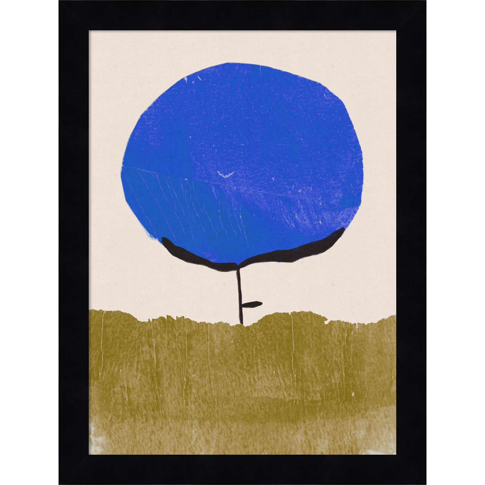 Blue Flower Print by Alisa Galitsyna, 13" H x 10" W, Black