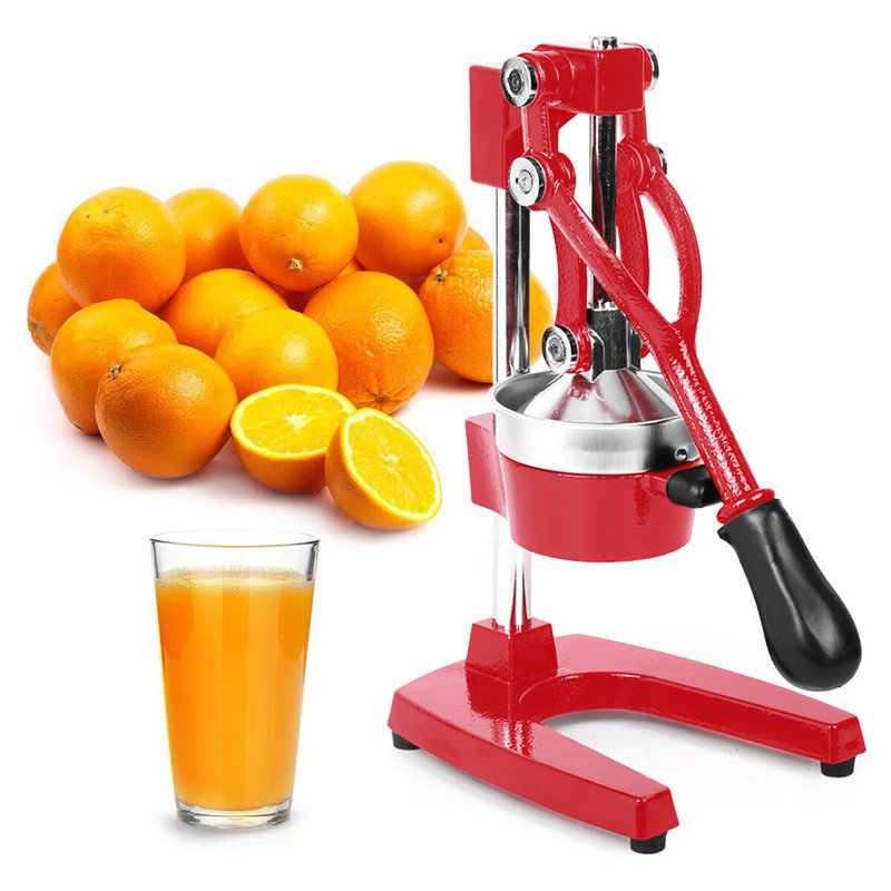 Zulay Kitchen Large Manual Fruit Juicer Press - Heavy Duty Commercial Citrus Juicer, Red