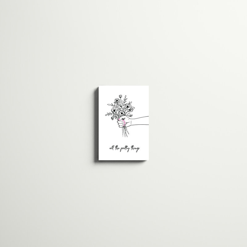 «All The Pretty Things Flower Bouquet», reproduction de dessin sur toile tendue, H 18 po x l 12 po