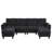 Fritz U-Shaped Chenille Sectional Sofa with Movable Ottomans & USB Ports-120853817