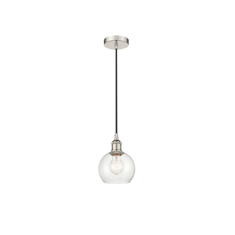 Ralph 1 - Light Sphere Pendant, 8.88" H x 6" W x 6" D, Polished Nickel, Clear