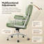 Chaise de bureau pivotante en cuir véritable avec base en aluminium-133427568