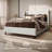 Platform Bed with Wingback Headboard-409452247