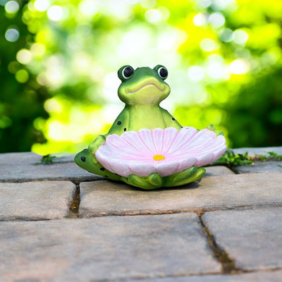 Frog Water Resistant Polyresin Garden Statue