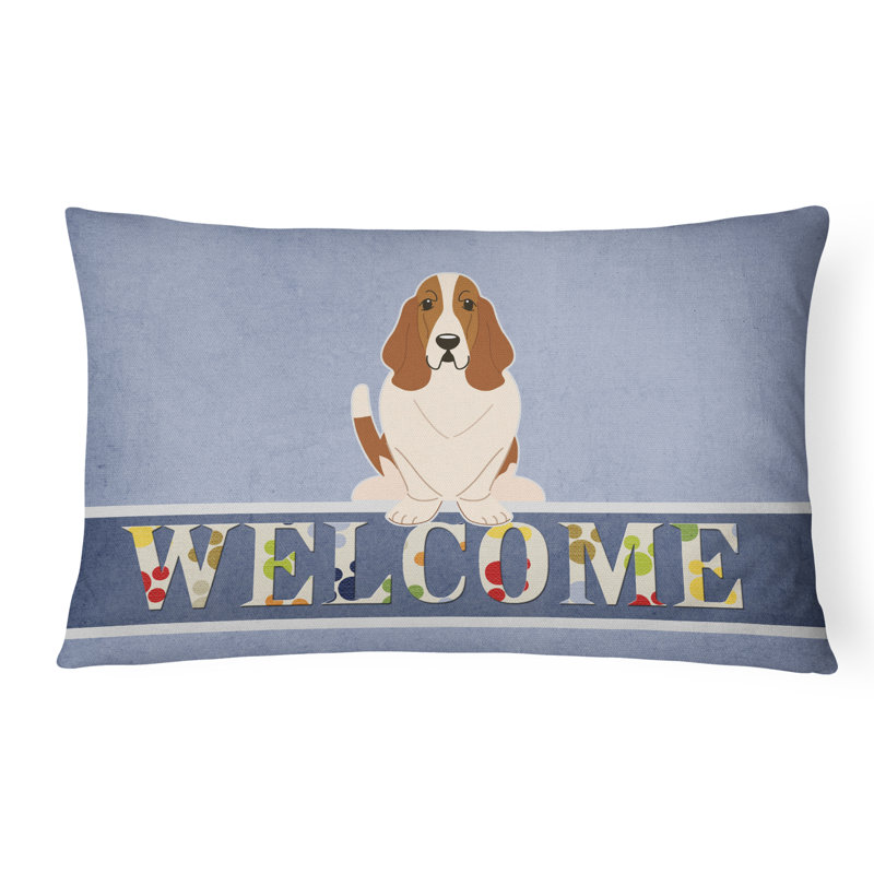  Coussin Basset Hound Welcome