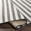 Black Modern Outdoor Rug, Striped Stain Resistant Easy to Clean Rug For Patio, Balcony, Decks & Garden-903749457
