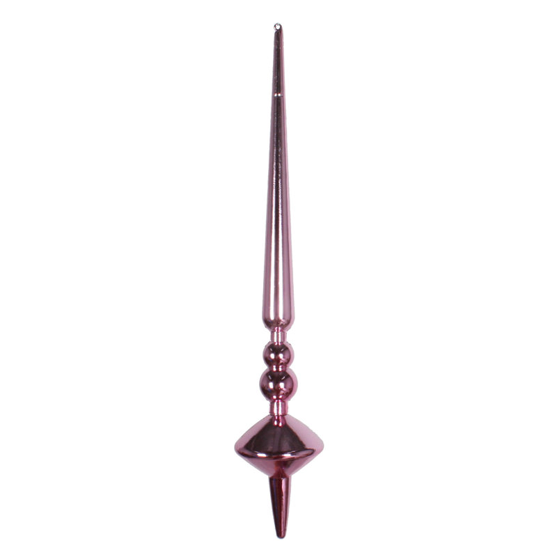 Ornement en forme de fleur de coupole 12 po, Rose brillant